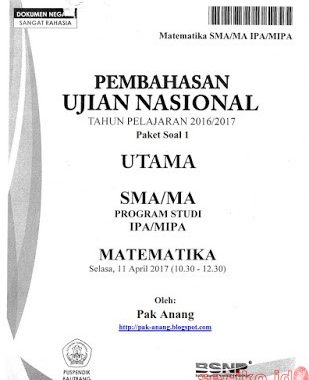 Pembahasan Soal UN Matematika Program IPA SMA 2017 (TRIK SUPERKILAT) (Paket 1)