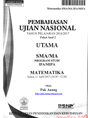 Pembahasan Soal UN Matematika Program IPA SMA 2017 (TRIK SUPERKILAT) (Paket 2)