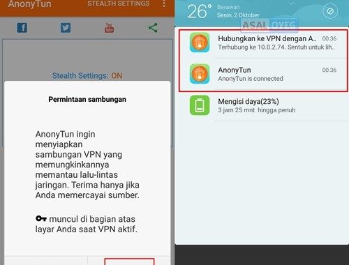 Cara Bermain Mobile Legends Menggunakan Anonytun VPN – Kuota Videomax Telkomsel