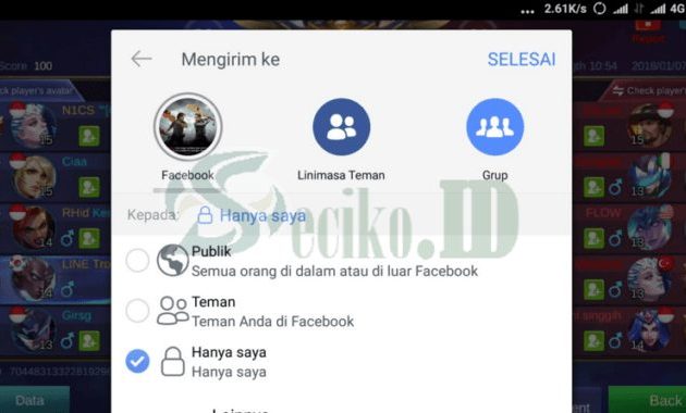 Mobile Legends tidak bisa share ke facebook