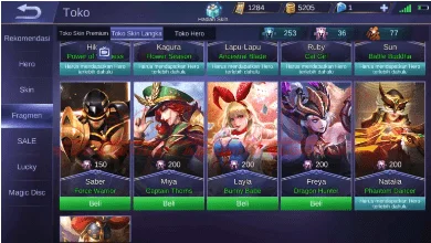 Cara Cheat Bug Gift Skin Gratis Mobile Legends dengan Fragment