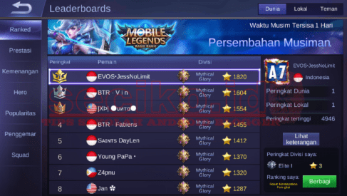 Perhitungan MMR Mobile Legends