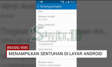 Menampilkan sentuhan di layar android