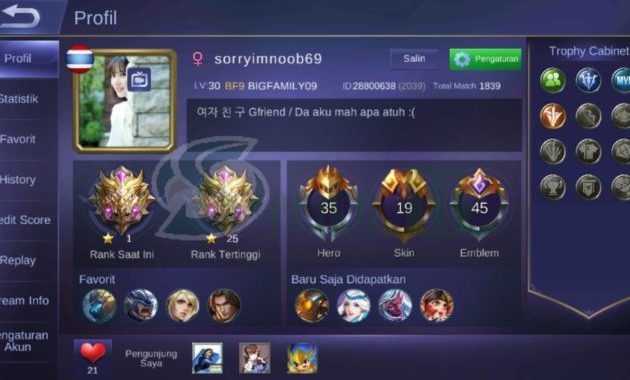 Jual Beli Akun Mobile Legends Rank Mythic dan Legend Murah!