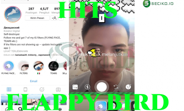 Hits! Cara Main Flappy Bird di Instagram (Instastory / Snapgram) 2019