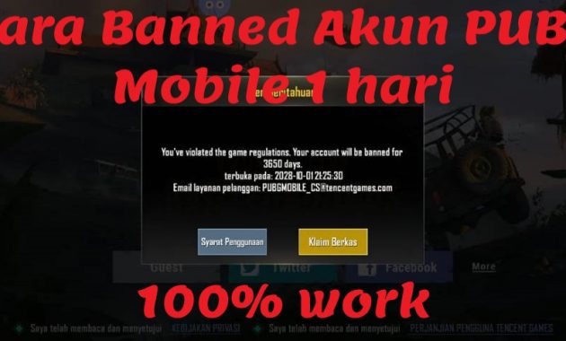 Cara Banned Akun PUBG 1 Hari, 3 Hari dan 7 Hari (Sengaja) Cara banned akun pubg mobile 1 hari