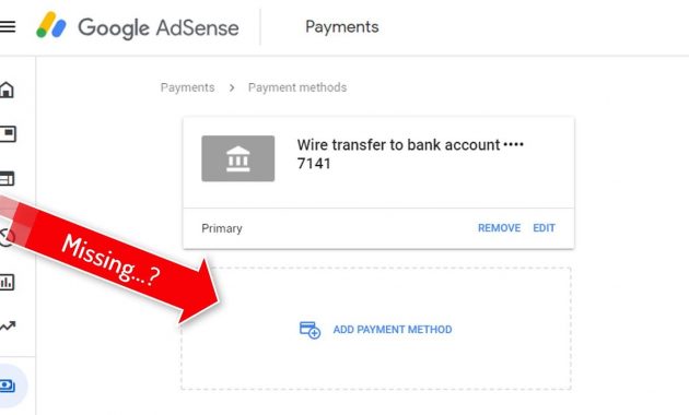 Cara Mengatasi Adsense Tidak Bisa Tambahkan Metode Pembayaran Tombol tambahkan metode pembayaran adsense hilang