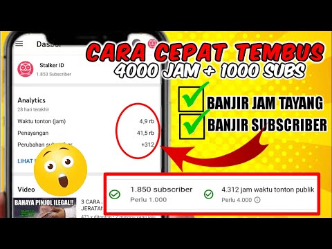 TERBUKTI AMPUH‼️DAPAT 4000 JAM TAYANG DAN 1000 SUBSCRIBER – KHUSUS PEMULA 2021 Terbaru