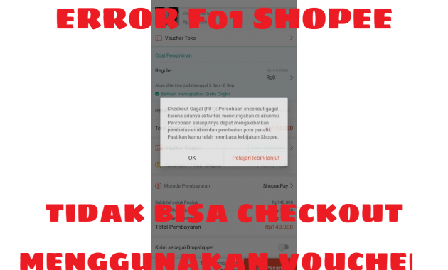 shopee tidak bisa checkout menggunakan voucher gratis ongkir