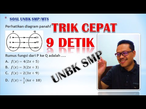 TRIK CEPAT – Menentukan Rumus Fungsi – UNBK Matematika SMP