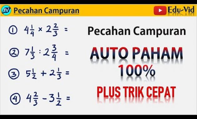 TRIK CEPAT Soal Pecahan Campuran (Operasi hitung perkalian pembagian penjumlahan pengurangan)