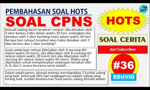 Pembahasan Soal Cerita HOTS CPNS 2021 dari Subcriber [#36]
