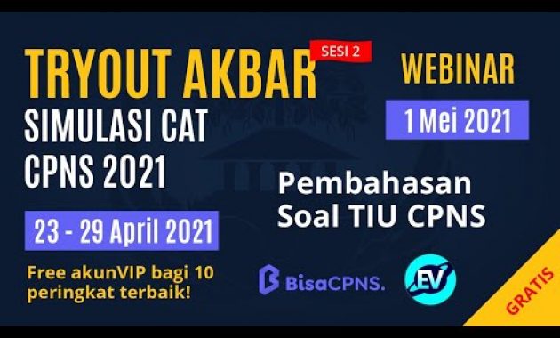 TRIK CEPAT Taklukkan Soal TIU CPNS 2021 Plus TRYOUT AKBAR GRATIS 100% dari BisaCPNS