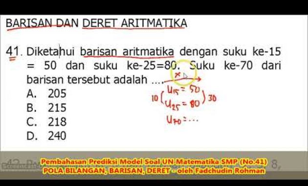 SOAL BARISAN DAN DERET (No.41) – Pembahasan Soal Matematika SMP/MTs