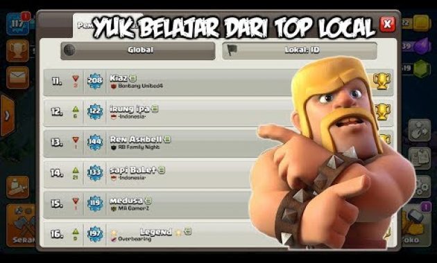 Ada TOP LOCAL COC di MA GamerZ ! Yuk belajar ! – Clash Of CLans Indonesia