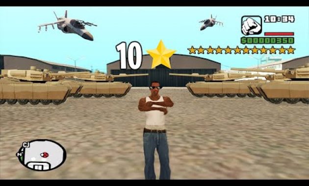 KACAU ! Buronan Bintang 10 Di GTA San Andreas ! #Shorts