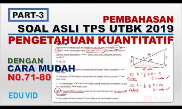 Pembahasan Soal Asli TPS Pengetahuan Kuantitatif UTBK 2019 dengan Cara Mudah [PART-3]