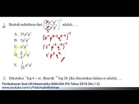 Pembahasan Asli Soal UN/ UNBK Matematika SMA/MA IPS Tahun 2018 (No.1-2)