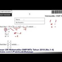 Pembahasan Soal UN/ UNBK Matematika SMP Tahun 2018 Paket 1