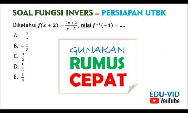 RUMUS CEPAT Fungsi Invers [4] – Persiapan UTBK 2021