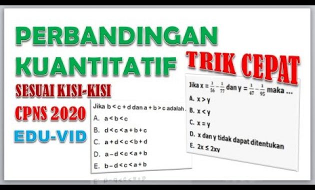 Trik Cepat Mengerjakan Perbandingan Kuantitatif – Soal CPNS