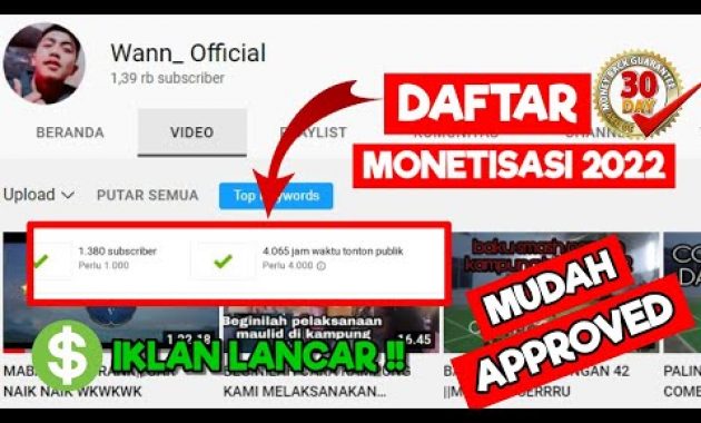 AKTIFKAN Monetisasi‼️JASA 4000 Jam & 1000 Subs (testimoni) – @Tokomustakim Terbaru