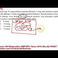 Pembahasan Soal HOTS UN UNBK Matematika SMP 2018 Paket 1 (No.20)
