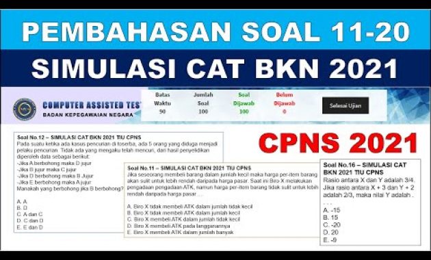 Pembahasan Soal Asli SIMULASI CAT BKN 2021 – TIU CPNS [NO.11-20]
