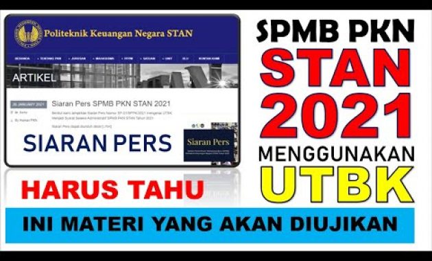 Siaran Pers SPMB PKN STAN 2021 Menggunakan Nilai UTBK 2021