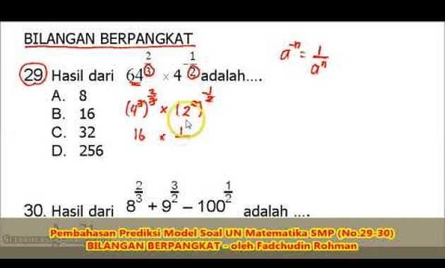 Soal BILANGAN BERPANGKAT (No.29-30) – Pembahasan Soal Matematika SMP/MTs