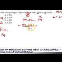Pembahasan Soal HOTS UN UNBK Matematika SMP Tahun 2018 Paket 1 (No.9)