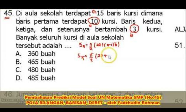 Soal BARISAN DAN DERET (No.45) – Pembahasan Soal Matematika SMP/MTs