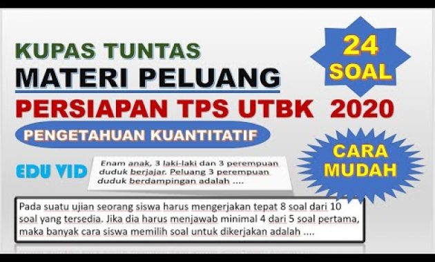 Soal Persiapan TPS UTBK 2020 – Materi PELUANG (TPS Pengetahuan Kuantitatif)