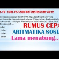 Rumus Cepat Mencari Lama Menabung – ARITMATIKA SOSIAL (UN MATEMATIKA SMP 2019)