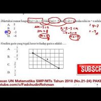 Pembahasan UN UNBK Matematika SMP 2018 Paket 1 (No.21-24)