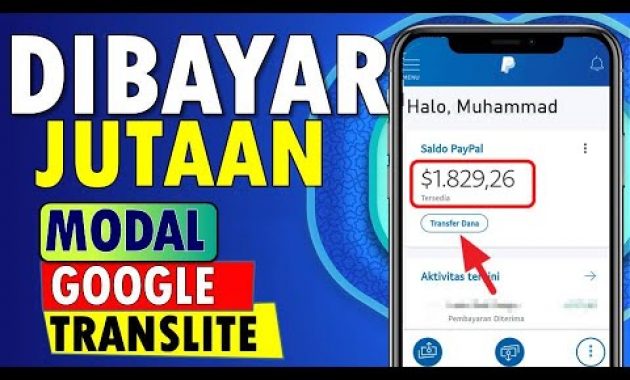 🔴 DIBAYAR 2 JUTA MODAL GOOGLE TRANSLITE ! APLIKASI PENGHASIL UANG TERBUKTI MEMBAYAR CEPAT