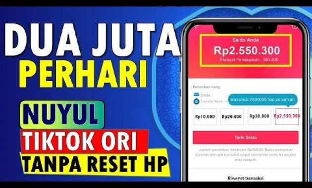 🔴 NUYUL TIKTOK ORI TANPA RISET HP ! APLIKASI PENGHASIL UANG 2021 TERBUKTI MEMBAYAR CEPAT