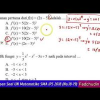 Pembahasan UN/UNBK Matematika SMA/MA IPS 2018 (Differensial No.18-19) Paket 1
