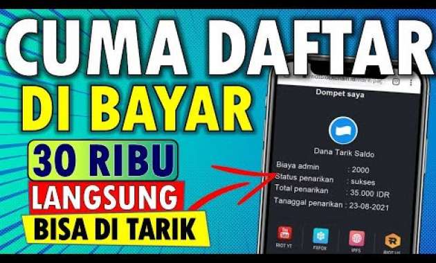 🔴 CUMA DAFTAR DIBAYAR 30 RIBU BISA DITARIK! APLIKASI PENGHASIL UANG – APK PENGHASIL SALDO DANA