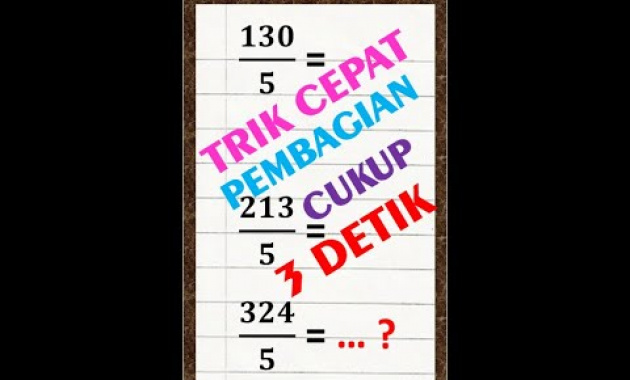 Trik Cepat Pambagian 3 Detik