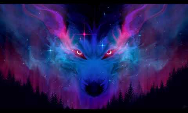 Download Cosmic Wolf Howling live 4k wallpaper HD.