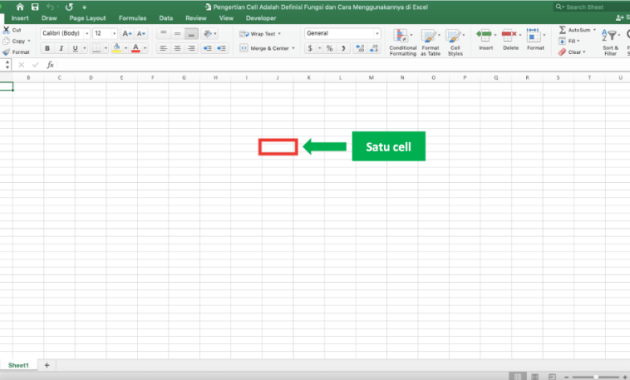 Apa yang dimaksud dengan sel dalam excel